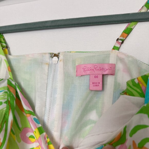 Lilly Pulitzer Fit & Flare Dress Ollie Elephant Ears Print Size 00 - Picture 3 of 9
